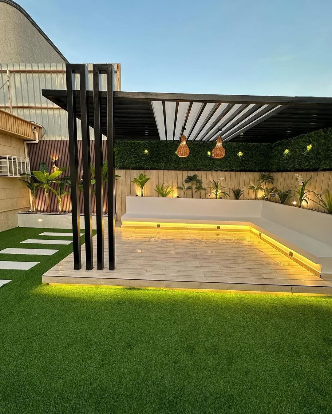 تصاميم برجولات حديثة للفلل والاستراحات بالرياض